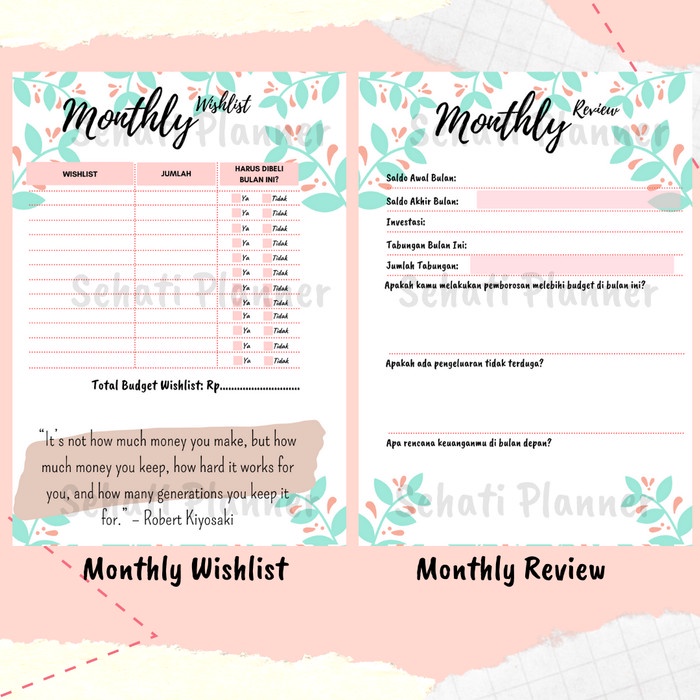

Kertas Financial Planner / Planner Keuangan / Binder Loose Leaf A5 & B5