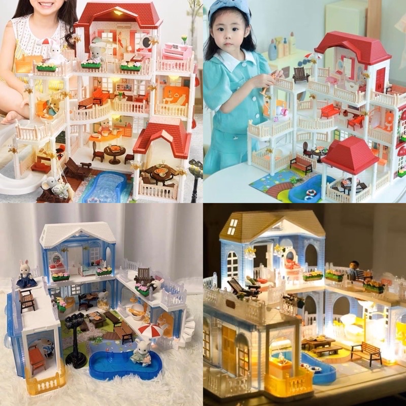 diy koala diary doll house crystal villa mainan boneka rumah2an