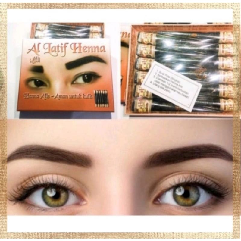 (1pcs) AL-LATIF Henna Eyebrow Brown - Henna Alis Coklat Kemasan Baru