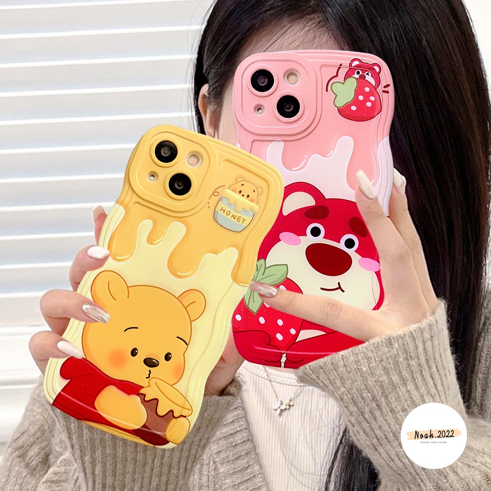 IPHONE Soft Case Kompatibel Untuk Iphone14Plus11 12 13 Pro Max6 6s 7 8 Plus X Xr Xs Max SE 2020 Lucu Winnie the Pooh Wave Edge TPU Phone Case Tahan Air Penutup Belakang