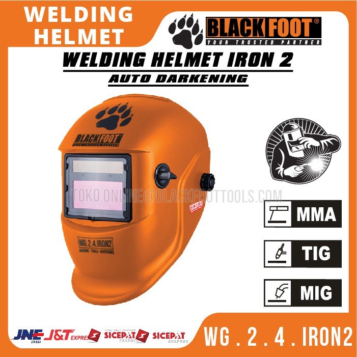 BLACKFOOT TOPENG LAS KACAMATA WELDING HELMET IRON 2 AUTO DARKENING
