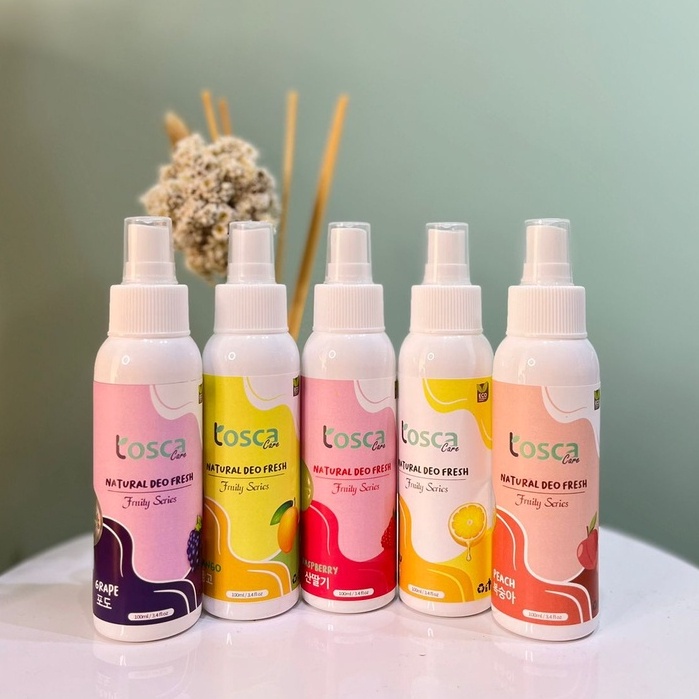 TOSCA Natural Deodorant Spray 100ml AROMA BUAH - Deodorant Tawas DeoFresh Fruity Series Segar dan Bebas Bau Ketiak