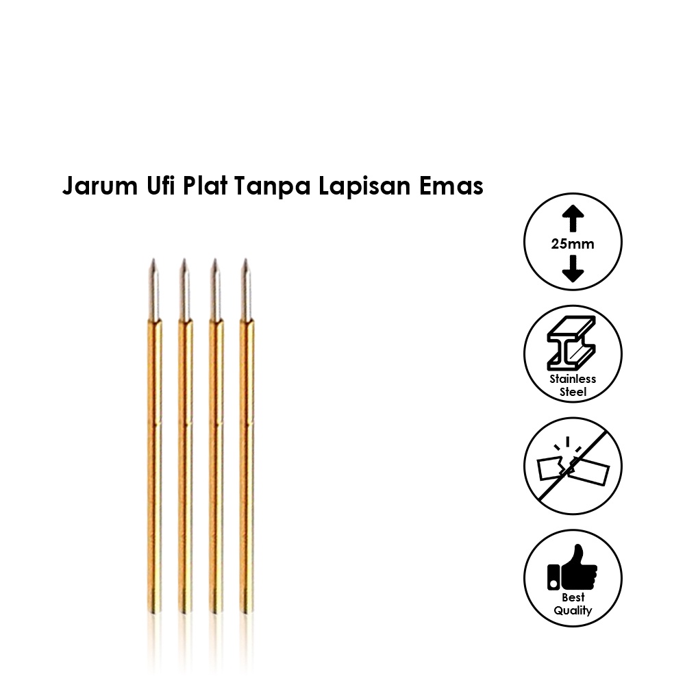 Test Probe Alat Software Jarum Ufi Tanpa Lapisan Emas Plated Spring