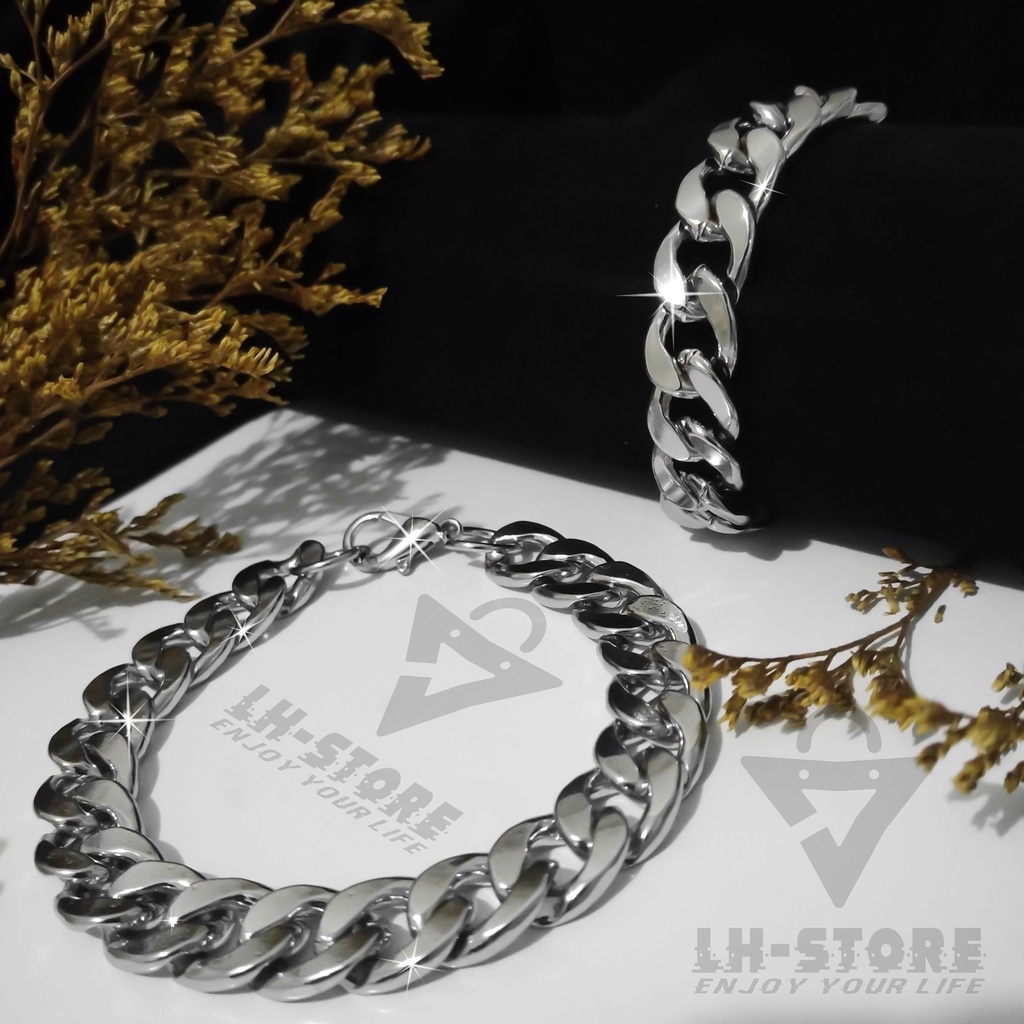 Gelang Tangan Couple Pria Wanita Rantai Gepeng Besar Berlapis Emas Aesthetic Terbaru Anti karat