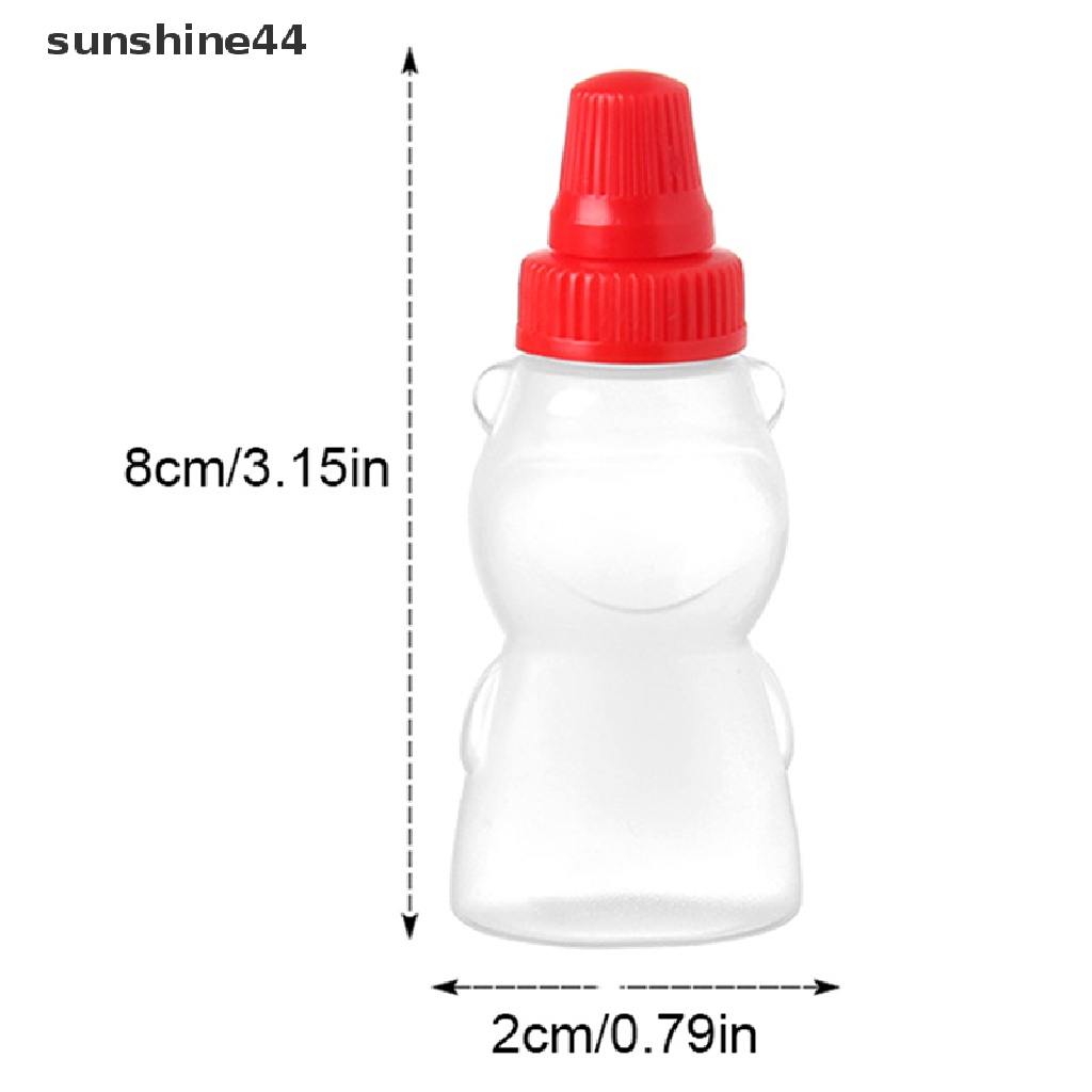 Sunshine 2Pcs/Pack Botol Bumbu Beruang Mini Wadah Saus Salad Kecap Portable.