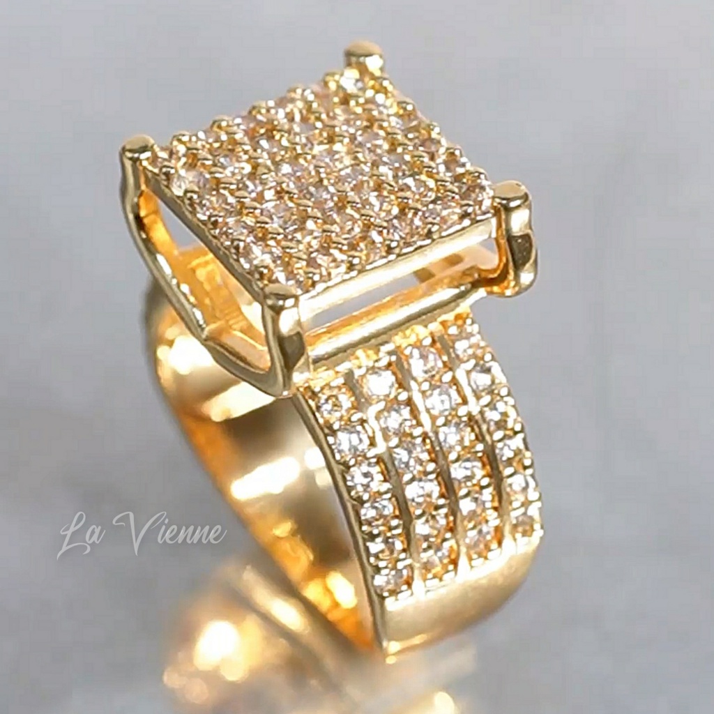 La Vienne - Cincin Titanium Wanita Anti Karat - Aksesoris Perhiasan Cincin Couple Gold &amp; Silver -  Sultan Adeeva