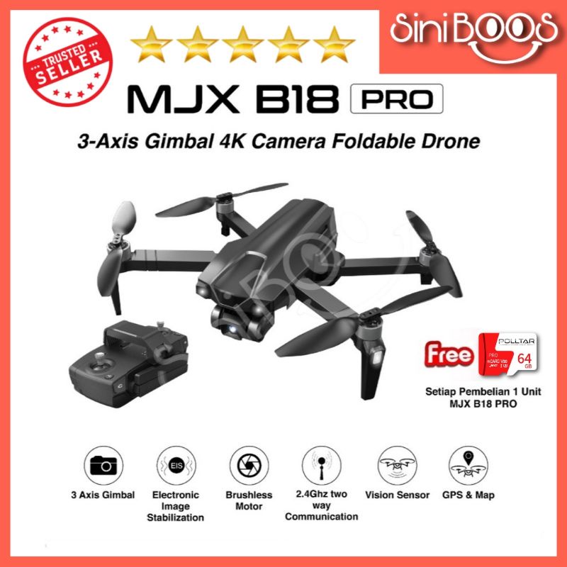 MJX Bugs B18 Pro GPS 3KM FPV Drone with 3-Axis Gimbal 4K EIS CAMERA