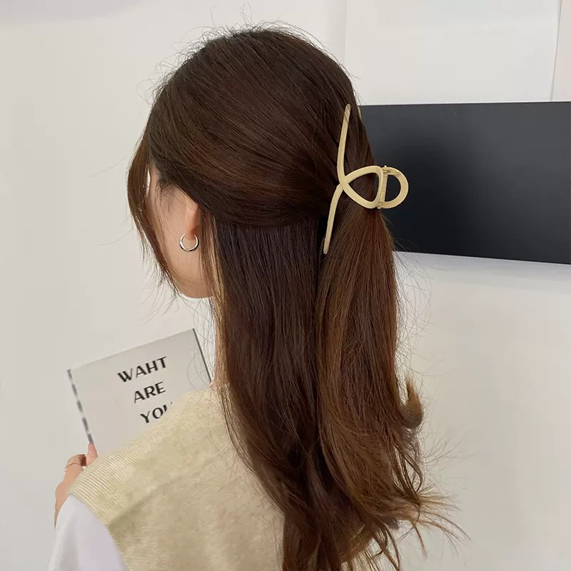 Klip Rambut Logam Korea Klip Hiu Besar Sederhana Canggih