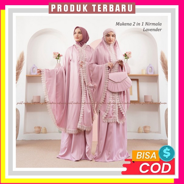 Mukena Dewasa Bahan Adem Tebaru 2022 Laser Cut 2In1 Nora Katun Jepang Rayon Parasut B3C2 Polos Renda