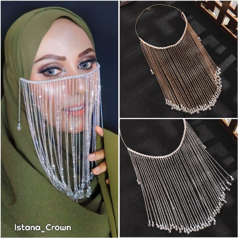 Face Chain Mask - Cadar Rantai / Rumbai - Hiasan Wajah - Aksesoris Pengantin