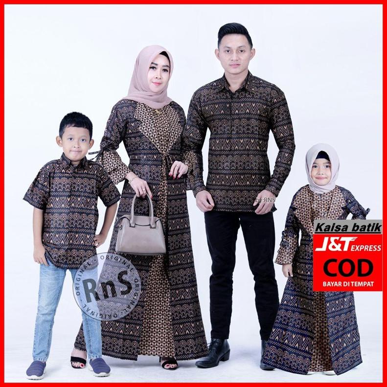 Produk - Batik Couple Keluarga Bapak Ibu Anak Cowok Cewek Model Gamis Kemeja Untuk Seragam Pesta Keluarga Bahan Adem Baju Batik Sarimbit Pasangan  Keluarga Batik Couple Batik Set Seragam Batik Keluarga 032 Promo Best Seller