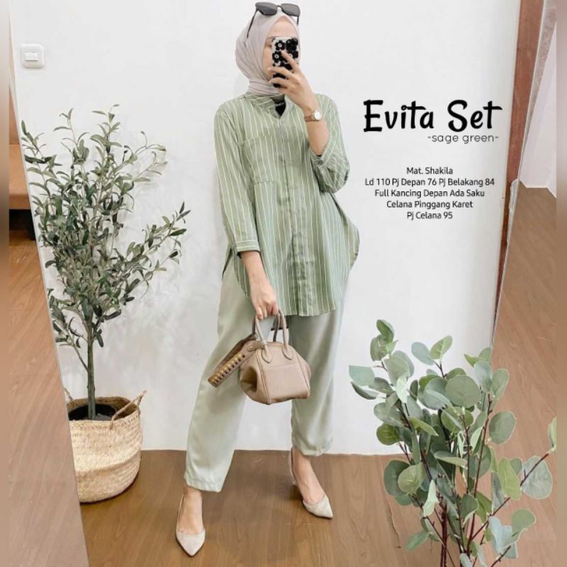 EVITA SETELAN BAJU WANITA TERBARU