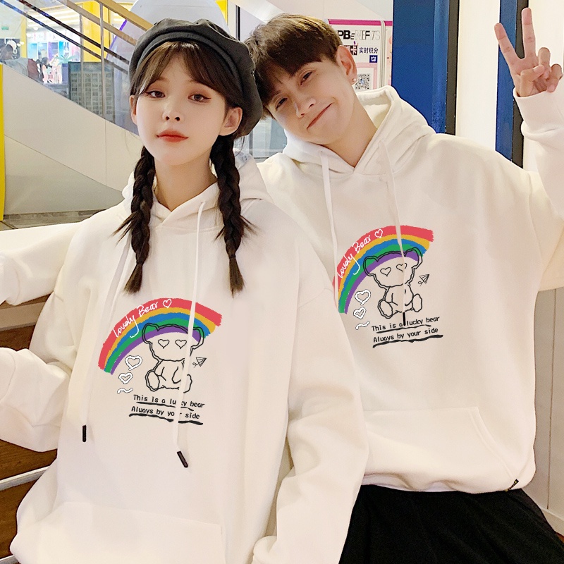 Promo Cod Baju Hoodie Couple Pria Wanita Lovely Bear Wear Sweatshirt Loose Oversize Trendy Jacket Hoodie Korean Style