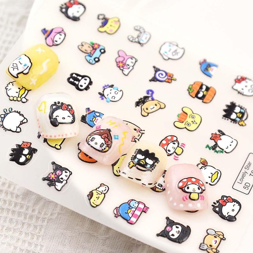 Mxbeauty Stiker Kuku Kartun Lucu Fashion Kuromi Animals Nail Stiker Bebek Nail Art Dekorasi
