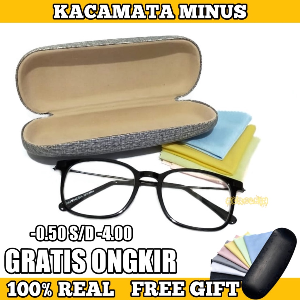 TERMURAH - KACAMATA MINUS - KACAMATA RABUN JAUH -0.50 S/D -4.00 GRATIS BOX DAN LAP WANITA/PRIA UNISEX