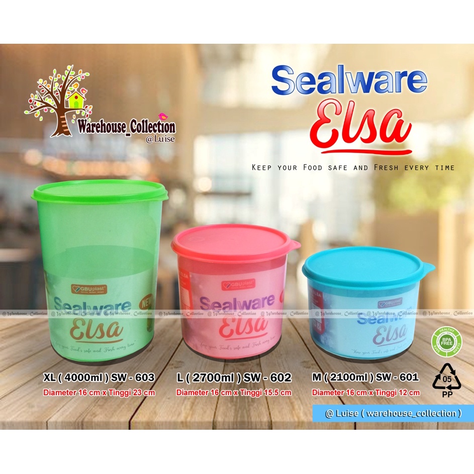 Toples Sealware Elsa 2100ML / 2700ML /4000ml //Toples Bulat Besar Kedap Udara / Toples Plastik Bulat