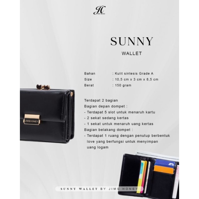 SUNNY WALLET JIMSHONEY ORIGINAL DOMPET LIPAT KARTU WANITA suny wallet realpic COD