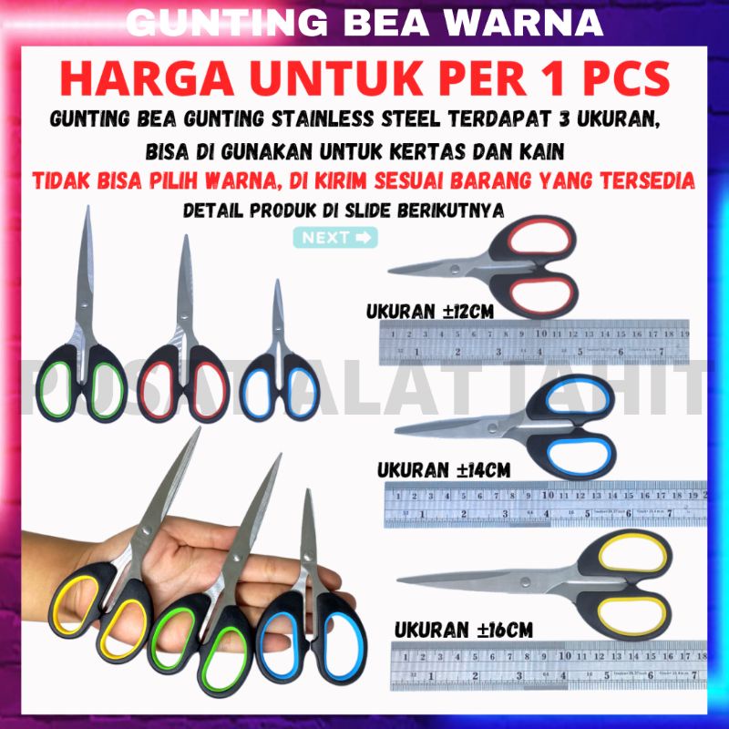 

Gunting BEA/Gunting stainless steel 3 ukuran harga per 1 pcs