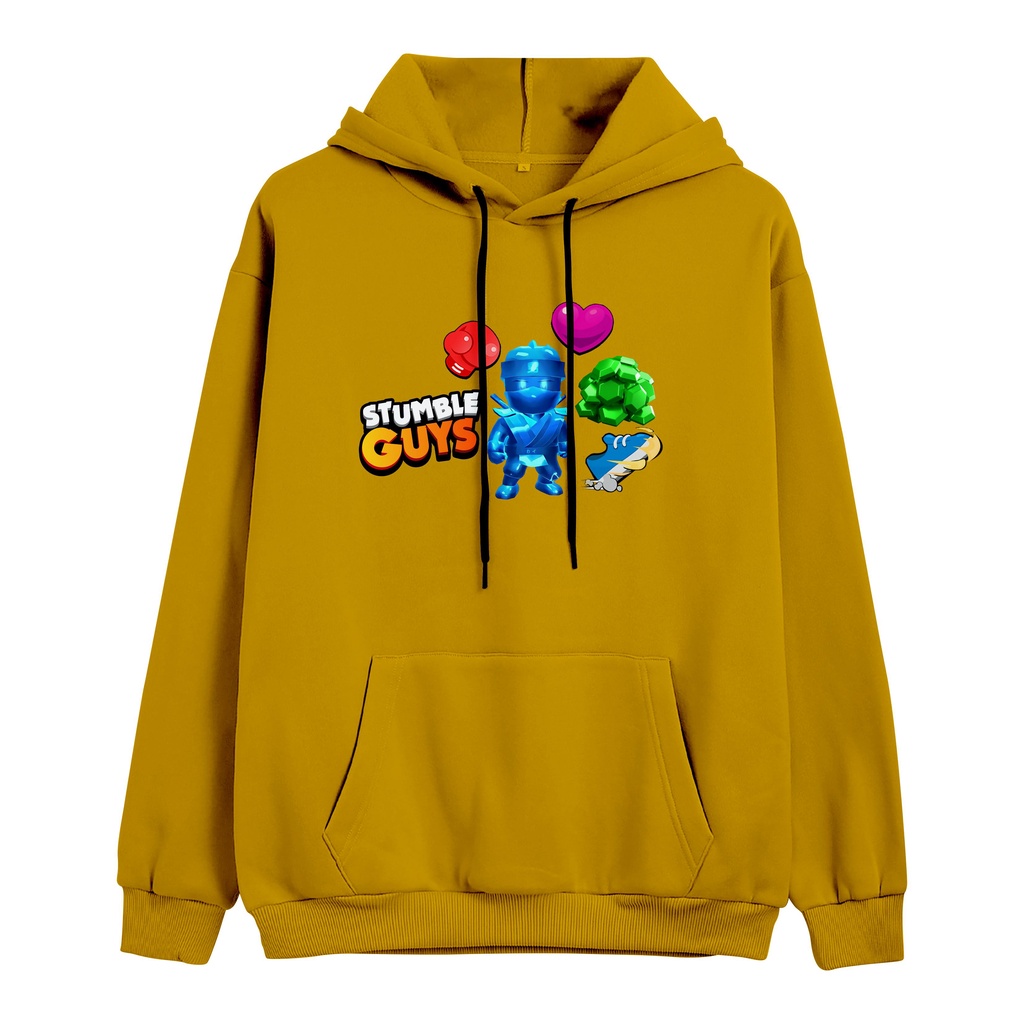 Stumble Guys Blue Jumper Hoodie Anak II Jaket Hoodie Anak Viral II Sweater Hoodie Kids Size M - XL ( Laki Laki &amp; Peremepuan )