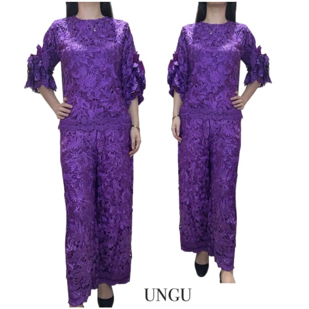 D stelan celana panjang brukat / one set brokat terbaru kekinian terbaru jumbo