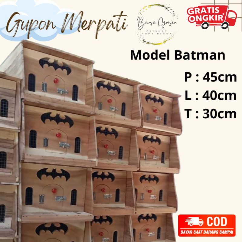 Gupon Merpati model batman, Kandang Burung, Rumah dara Merpati, Box merpati, Rumah Burung Merpati
