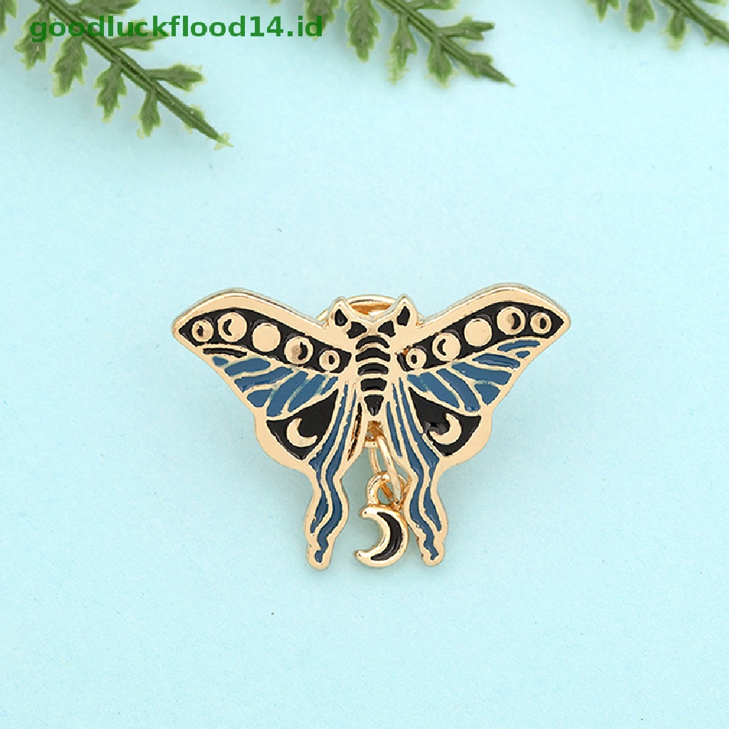 [GOOGFOUR] Butterfly Bros Enamel Pin Lencana Ngengat Imlek Fase Bulan Bros Perhiasan Hadiah [TOP]