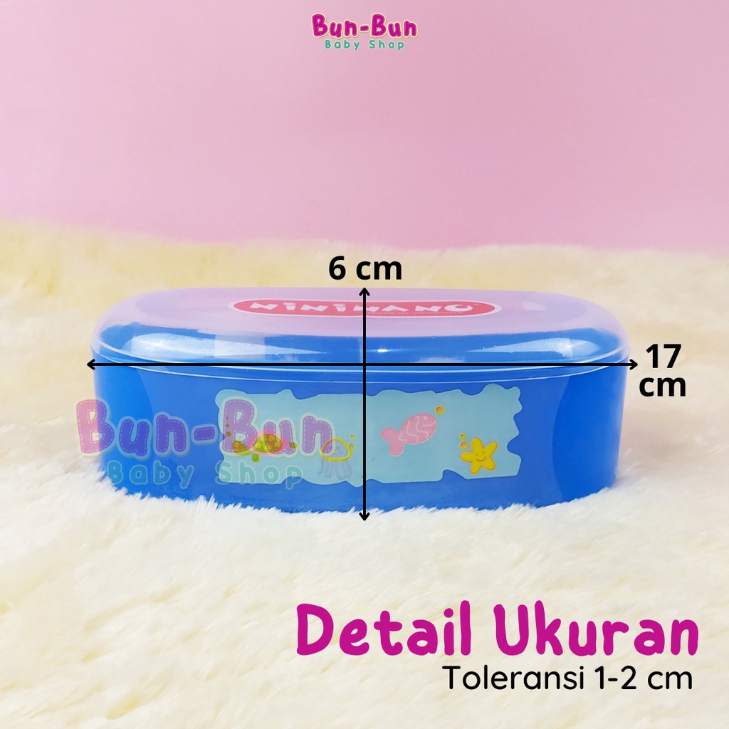 NININANO Tempat Bedak Tabur Bayi Free 2Tepukan Rembuk Powder Case Oval ANTI PECAH Perlengkapan Mandi Baru Lahir Peralatan Baby New Born Anak Lucu Bunbunbabyshop