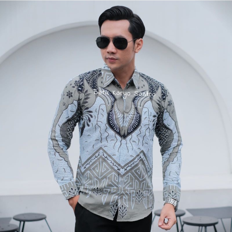 Baju Kemeja Batik Pria Lengan Pendek Modern Slimfit Katun Premium Lapis Furing