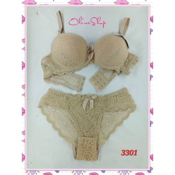 OliveShop ❤️ Set Bra Yasimei BH + CD (Celana Dalam) Sexy Full Lace Renda Brukat Murah Kode 3301 3902