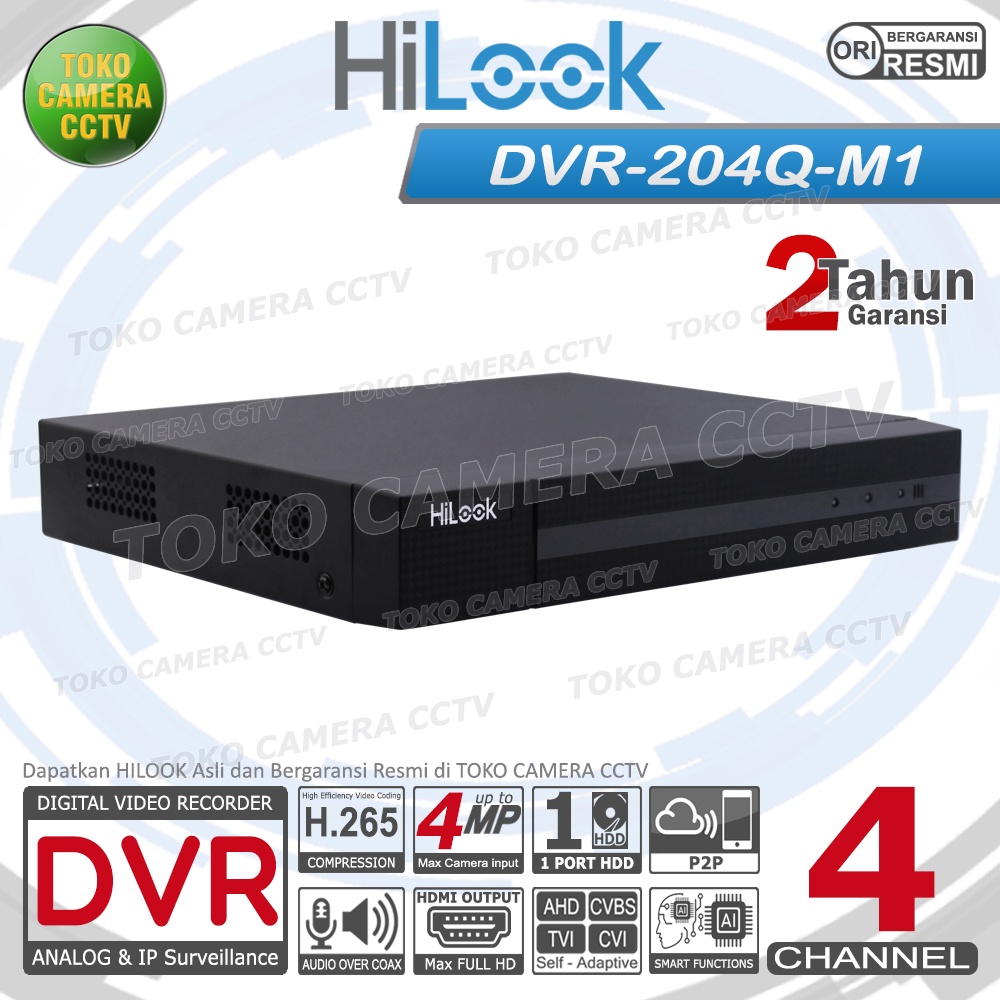 DECORDER CCTV 4CH HILOOK DVR 204Q M1 4 CHANNEL 4MP 5MP