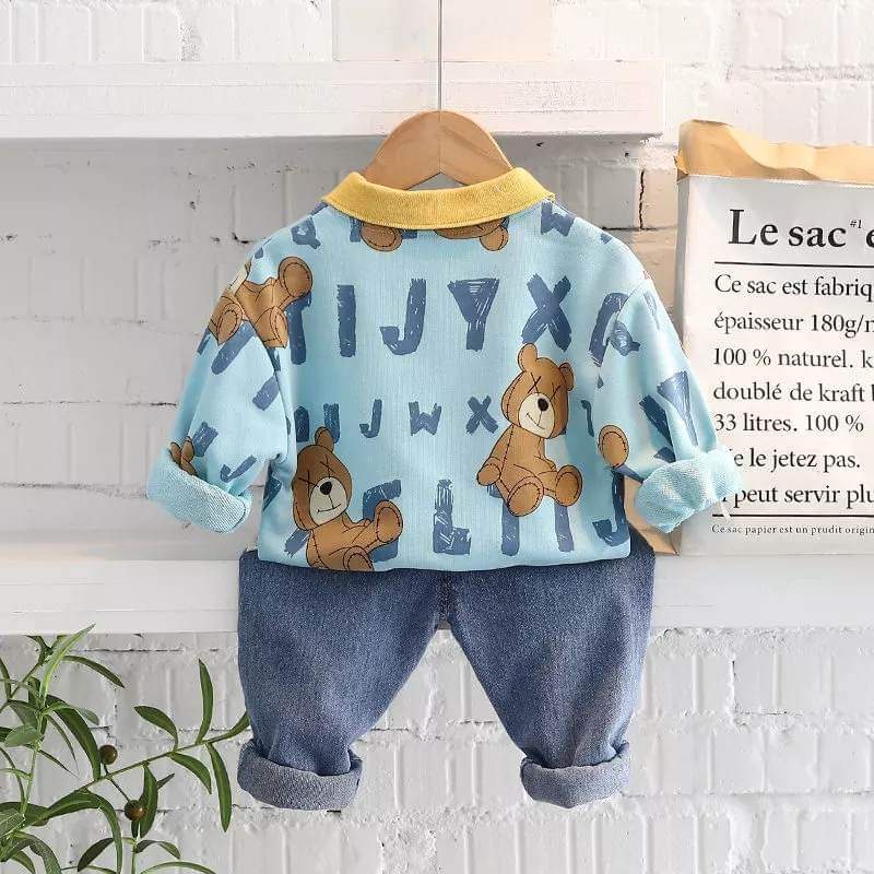 Setelan Anak Laki Laki Smart Alphabet Bear