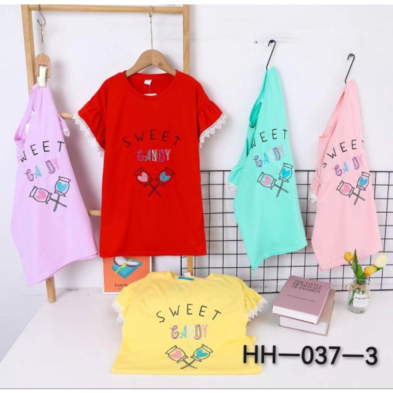 4-10 Tahun Kaos Anak Cewe IMPORT LENGAN PENDEK | Kaos Anak Import Premium