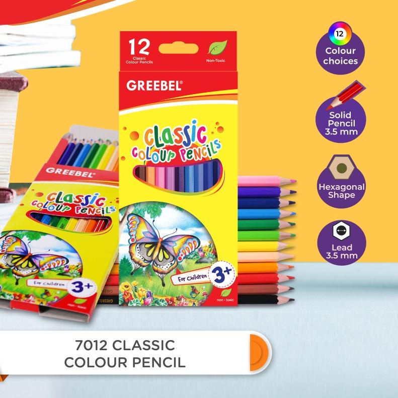 

Kekinian 오빠 GREEBEL Pensil Warna anak 7012 CLASSIC COLOR PENCIL isi 12 / Coloring Pencils Cerah tdk Berdebu aman non toxic