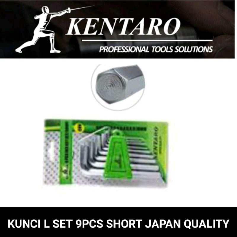 KUNCI L SET 9PCS PENDEK KENTARO JAPAN QUALITY