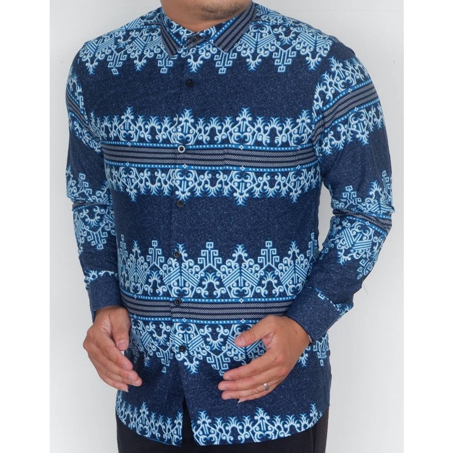 Baju Batik Pria Slimfit Kemeja Lengan Panjang Hem Slim Fit LBL 1948