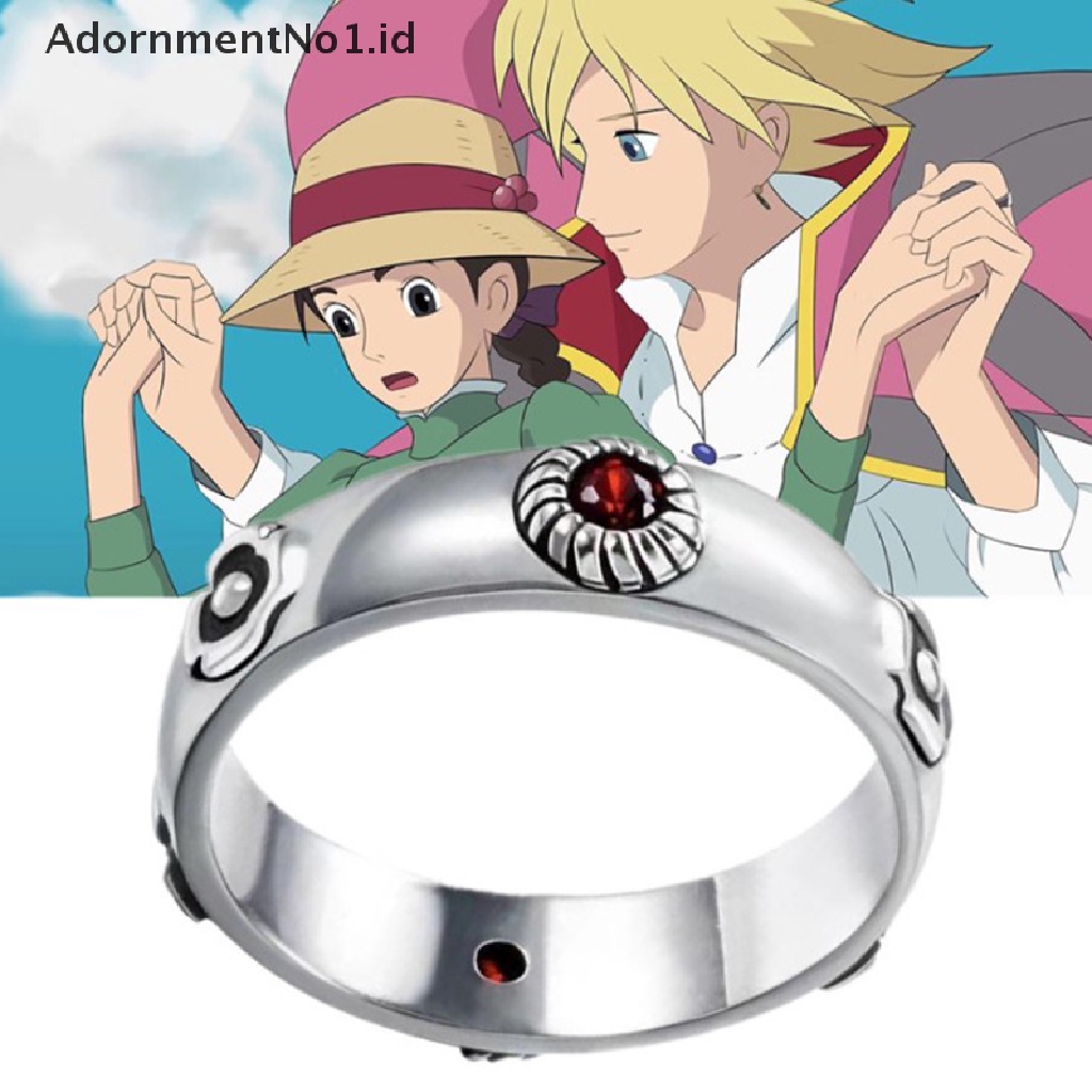 [AdornmentNo1] Anime Howl's Moving Castle Cosplay Cincin Unisex Metal Rings Perhiasan Prop Hadiah [ID]