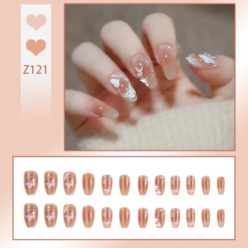 Kuku Palsu 【B131，lem cair】Nikah kuku Wedding False Nailart Pengantin Tangan