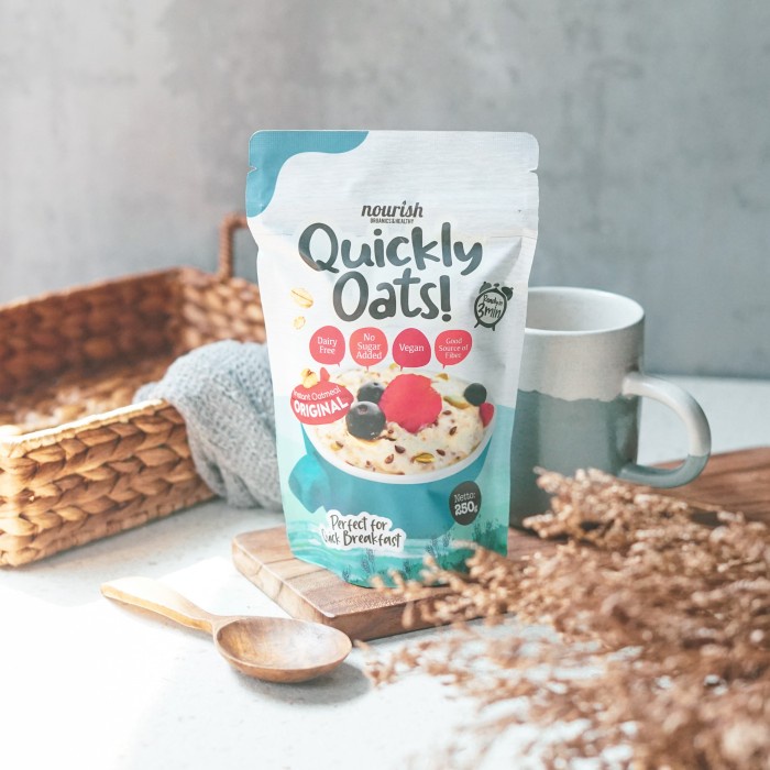 

[BISA COD] Quickly Oats! Instant Oatmeal Original BUY 1 GET 1 FREE (250gr x 2pc)