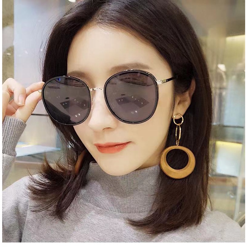 T&amp;Y Kacamata Wanita Hitam Fashion Vintage Bulat Korea 6628 Kaca Mata Wanita Gaya Sunglasses Unisex