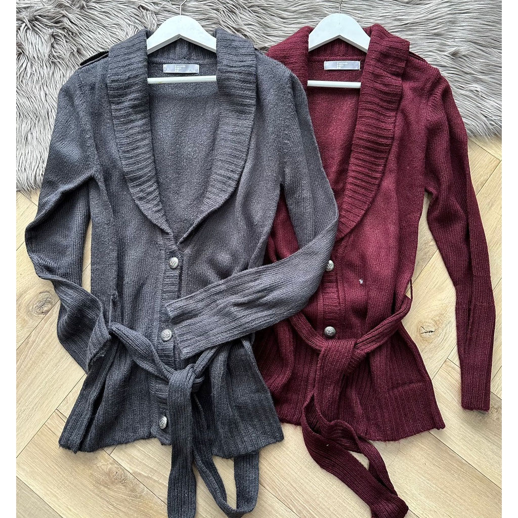 8s*cond korean longsleeved belted cardigan button