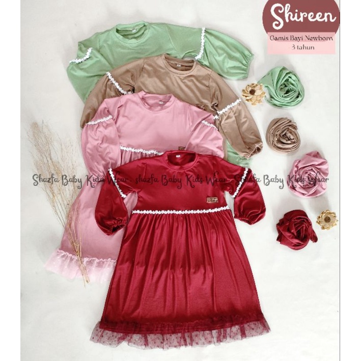 Gamis bayi newborn  - 4 tahun / Gamis Hijab anak perempuan  free jilbab murah / gamis tileu dot Shireen