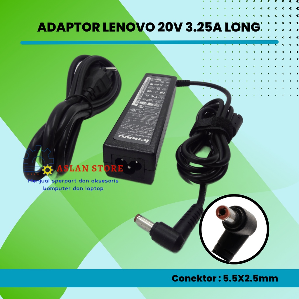 Adaptor Charger Lenovo 20V 3.25A B470 G460 G470 G560 Z570 G480 ORI