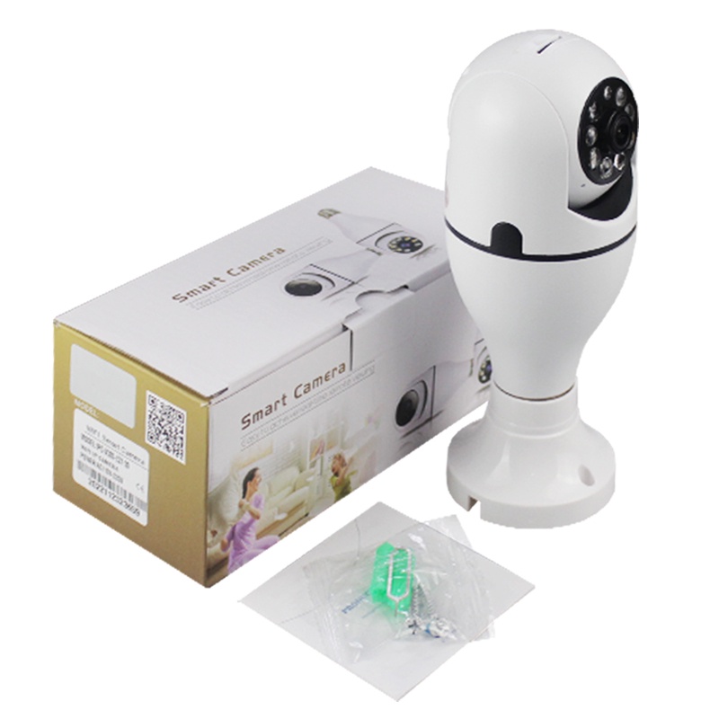 Lamp PTZ WIFI Smart Camera 1080P - E27 [V380PRO] Pantau Jarak Jauh Dari HP