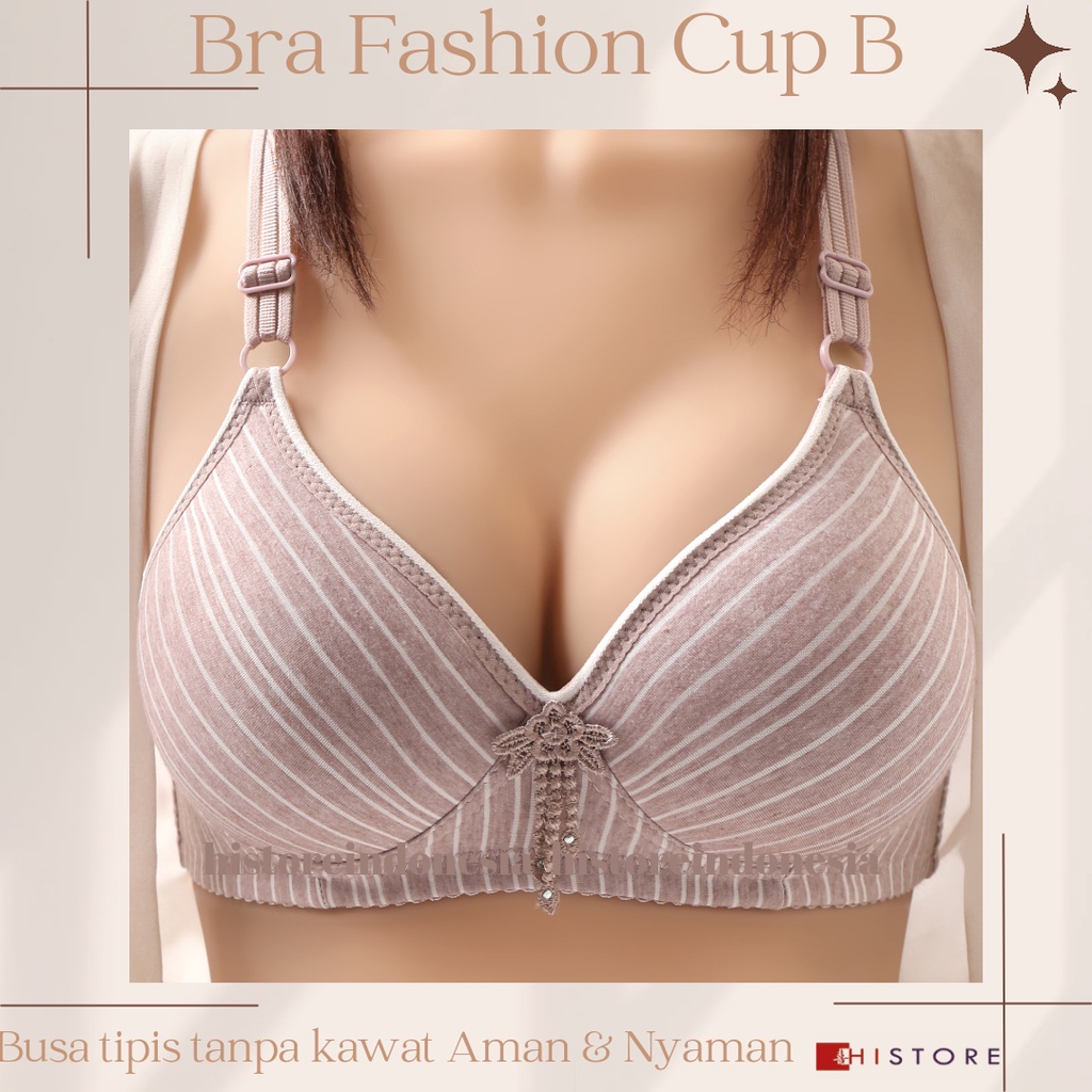 [HI] Bra BH FASHION Wanita CUP 3/4B Premium Busa Tipis Tanpa Kawat Sangat Nyaman S300