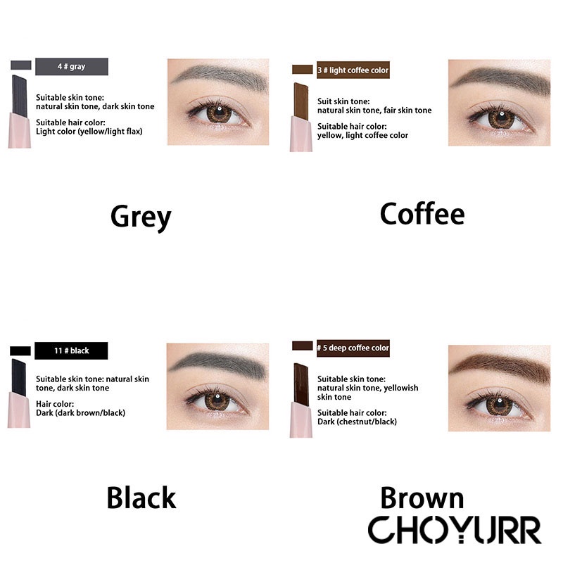 【COD】Pensil Alis Eyebrow 2 in 1 Kepala Ganda Sakura Pink Waterproof Dan Long Lasting  Eyebrow Pencil Tahan Air Original Import-CH