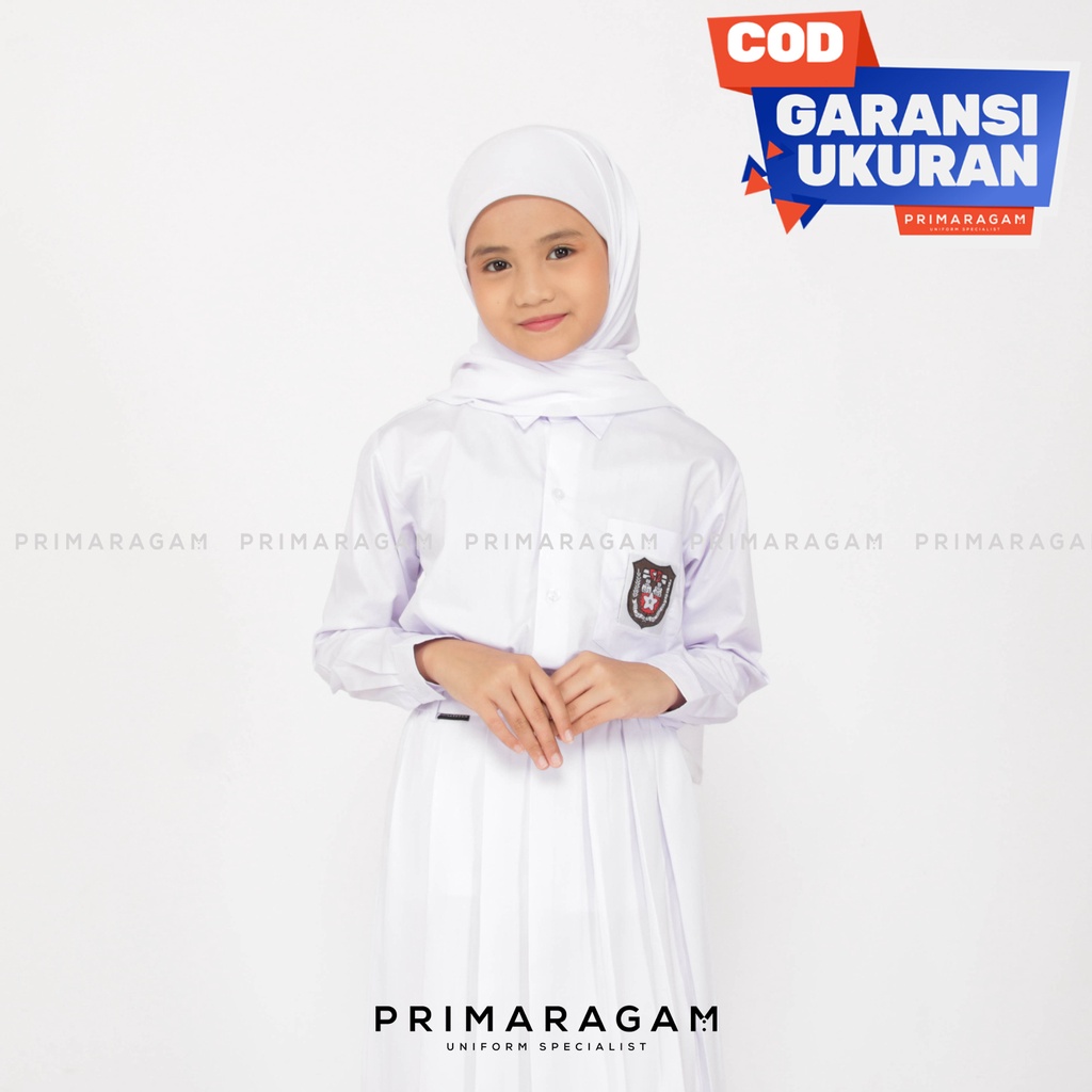 Primaragam Seragam Sekolah Sd Laki Laki Perempuan Lengan Panjang Baju Kemeja Putih Cewek Cowok