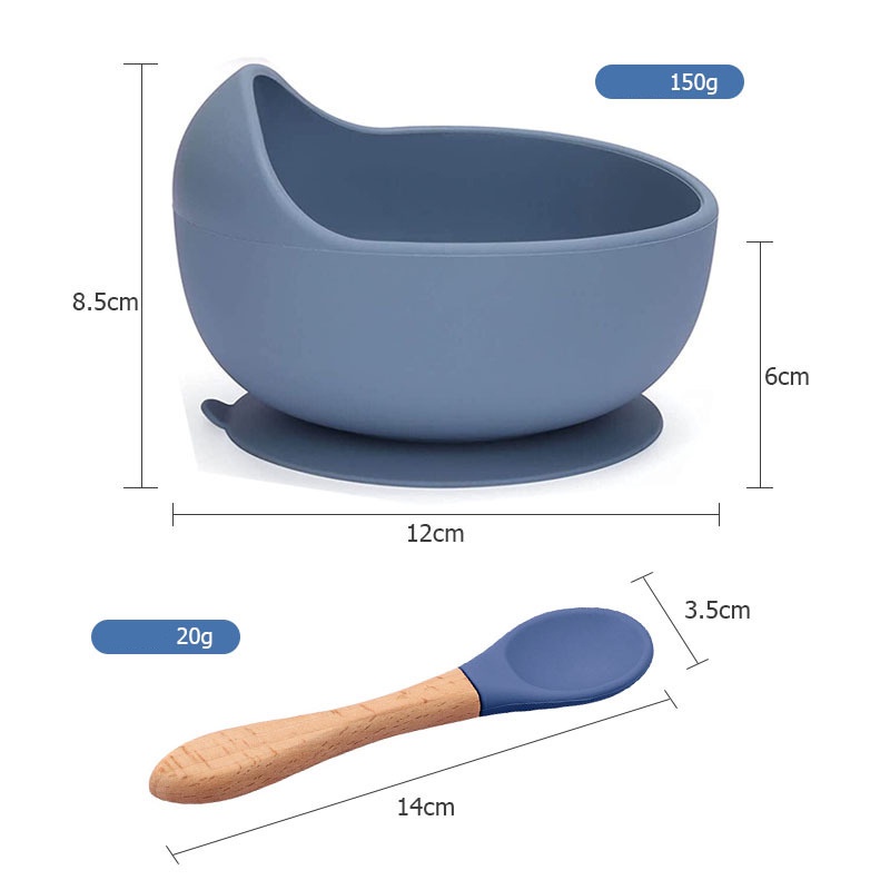 2 Buah Set BABY SILICONE SUCTION BOWL / MANGKOK MAKAN BAYI / MANGKUK SILIKON