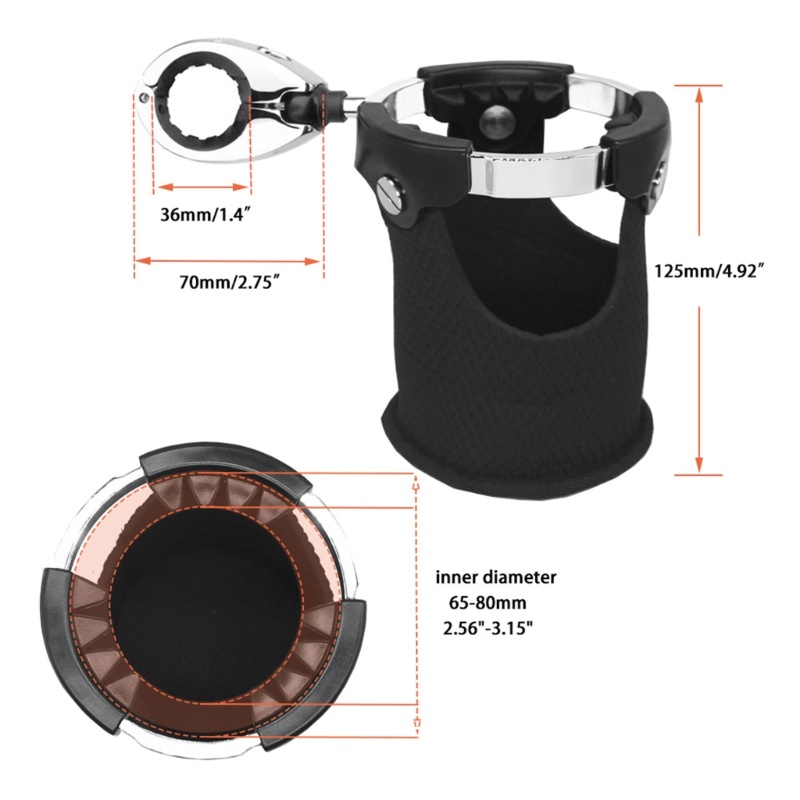 Sun Cup Holder Tempat Botol Motor Holder Minuman Pemasangan Mudah Untuk7Per8 "