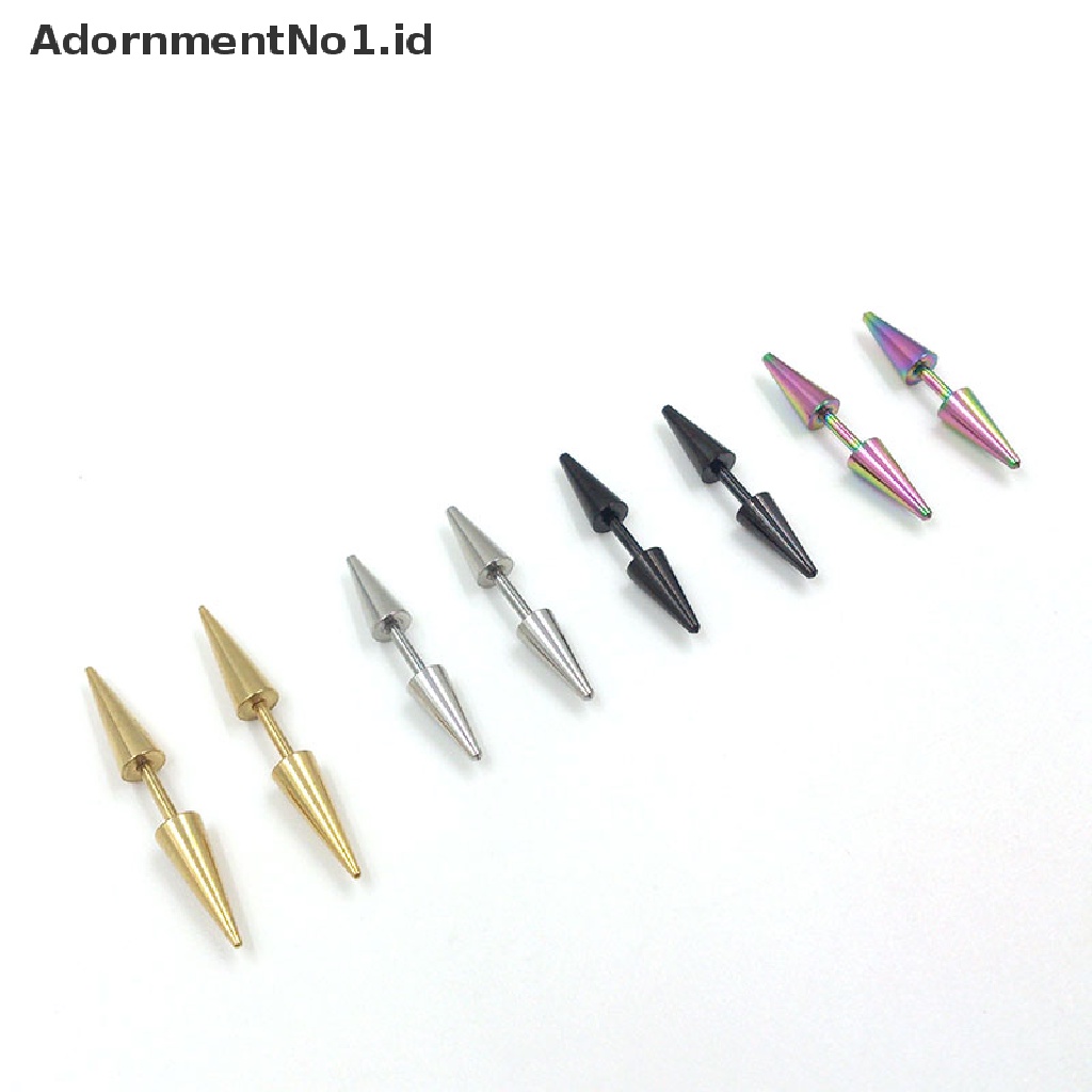 [AdornmentNo1] 1pasang Fashion Pria Wanita Stainless Steel Rivet Spike Punk Rock Stud Earrings Hot [ID]