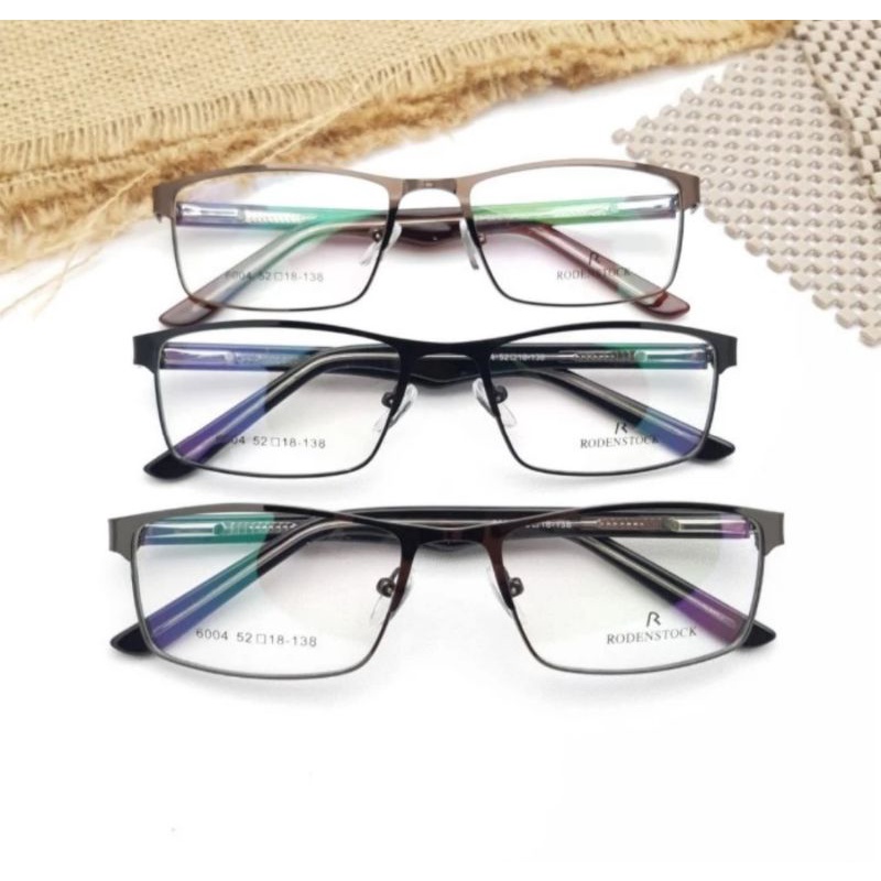 frame kacamata titanium kotak rodenstock pria wanita full bingkai